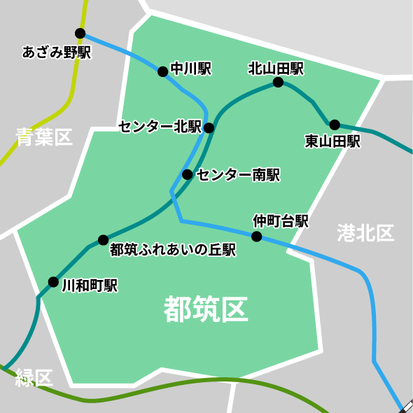 都筑区の地図